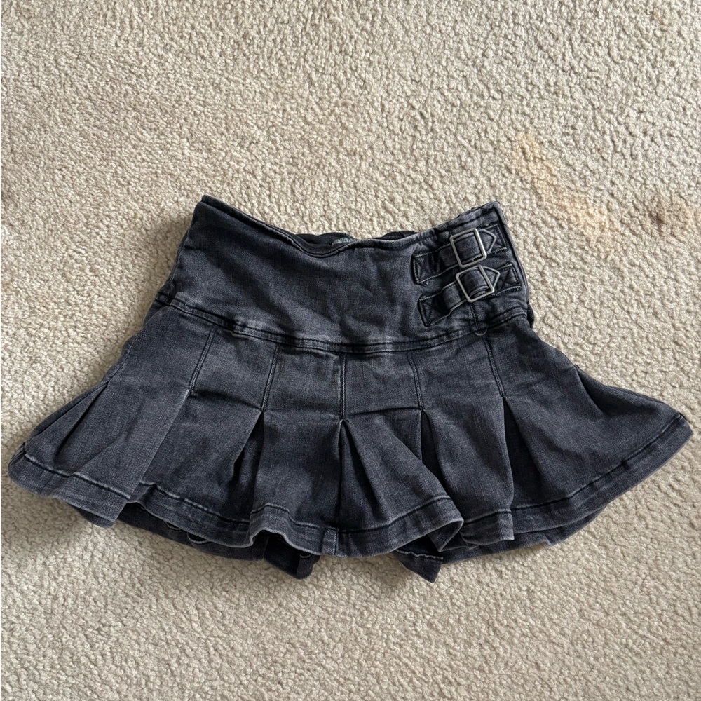 Wild Fable Black Mini Skirt with Buckle Detail